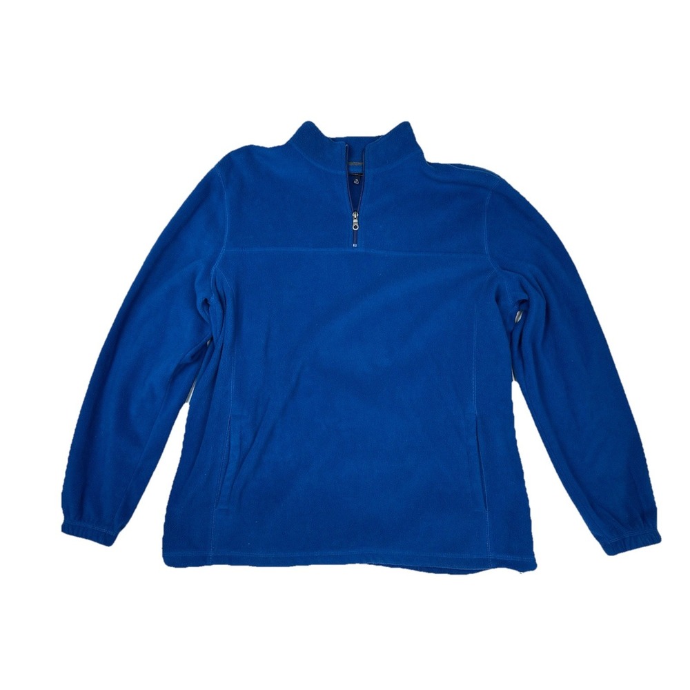 Croft & Barrow Men's Fleece 1/4 Zip Pullover Sweater Blue XL Mock Neck